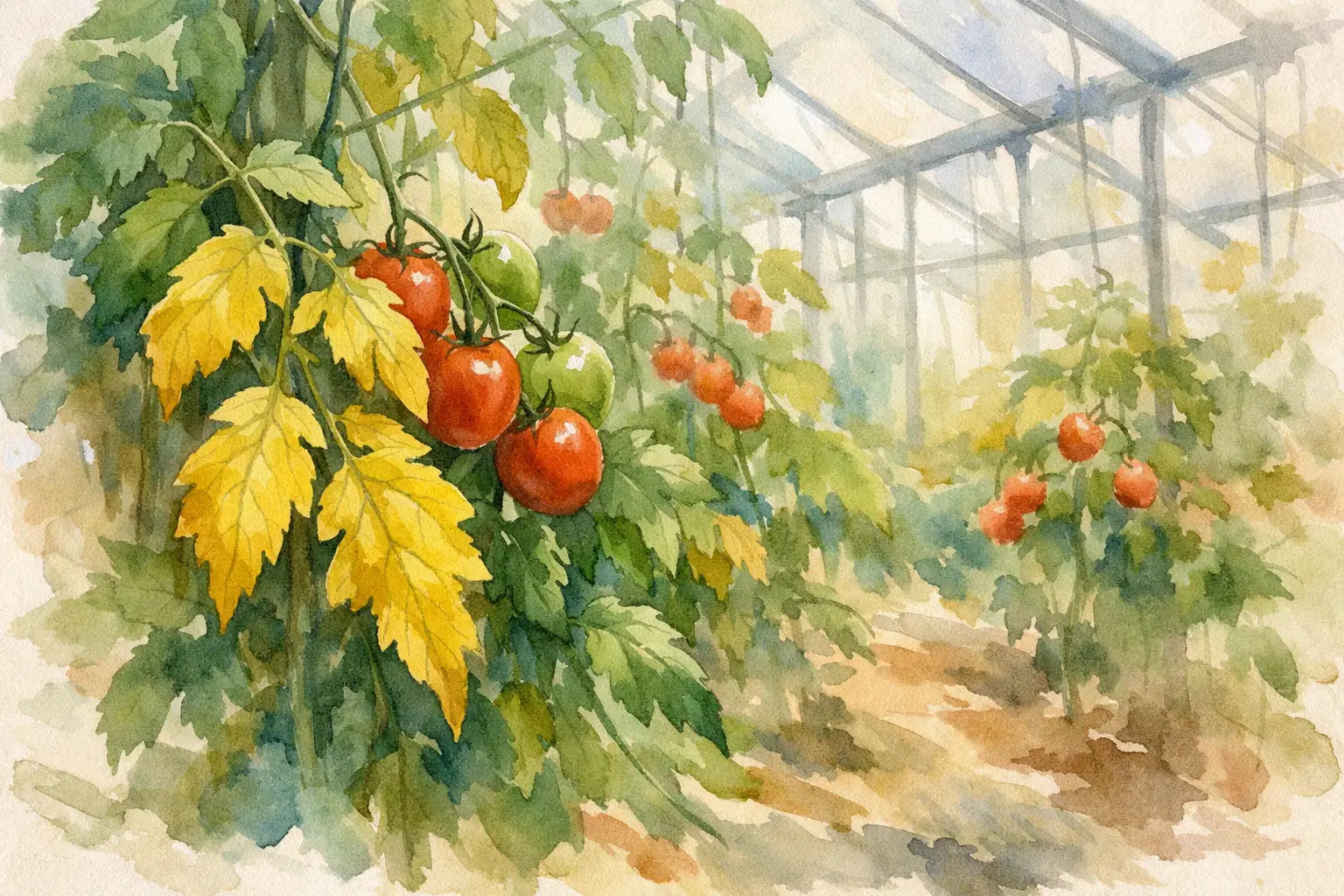 Waarom tomatenbladeren worden geel in de kas