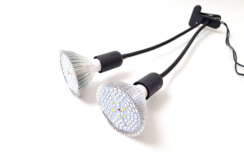 Dubbele Led-kweeklamp met flexibele arm en klem - E27