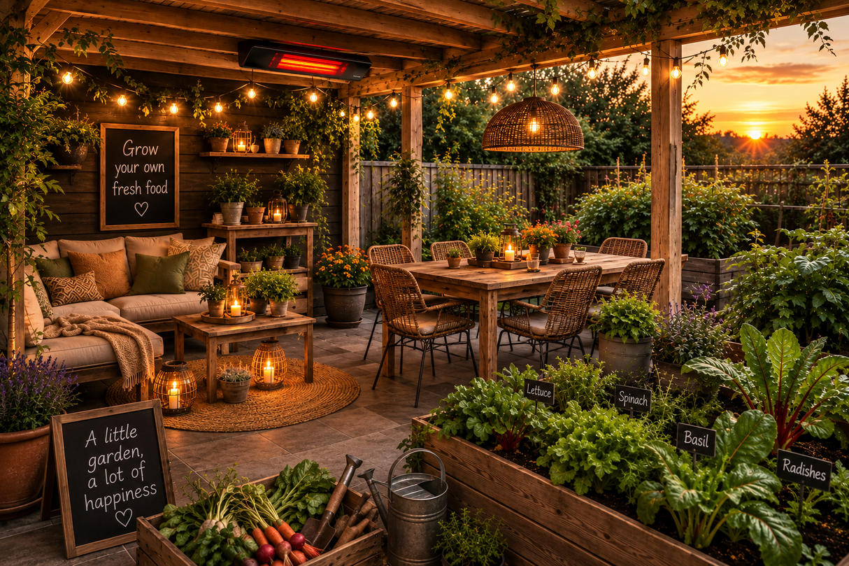 Enjoy warmth while planting, harvesting, or relaxing
Whether you’re starting seedlings in your greenhouse, transplanting young plants, or unwinding on your terrace after a day of gardening, provides instant, comfortable warmth.