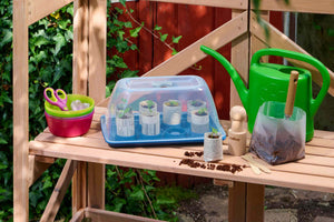 Romberg Seed Starter Experience Box – DIY Paper Pots & Mini Greenhouse Kit. Make your own paper pots from newspaper and grow your own plants. Great for adults and kids.