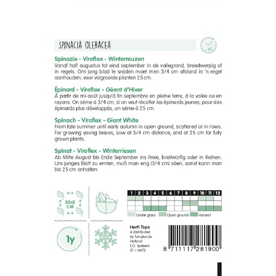 winterreuzen spinazie viroflex groei instructies