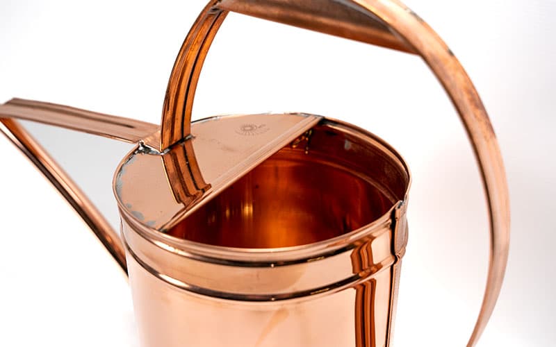 copper watering can with large opening
